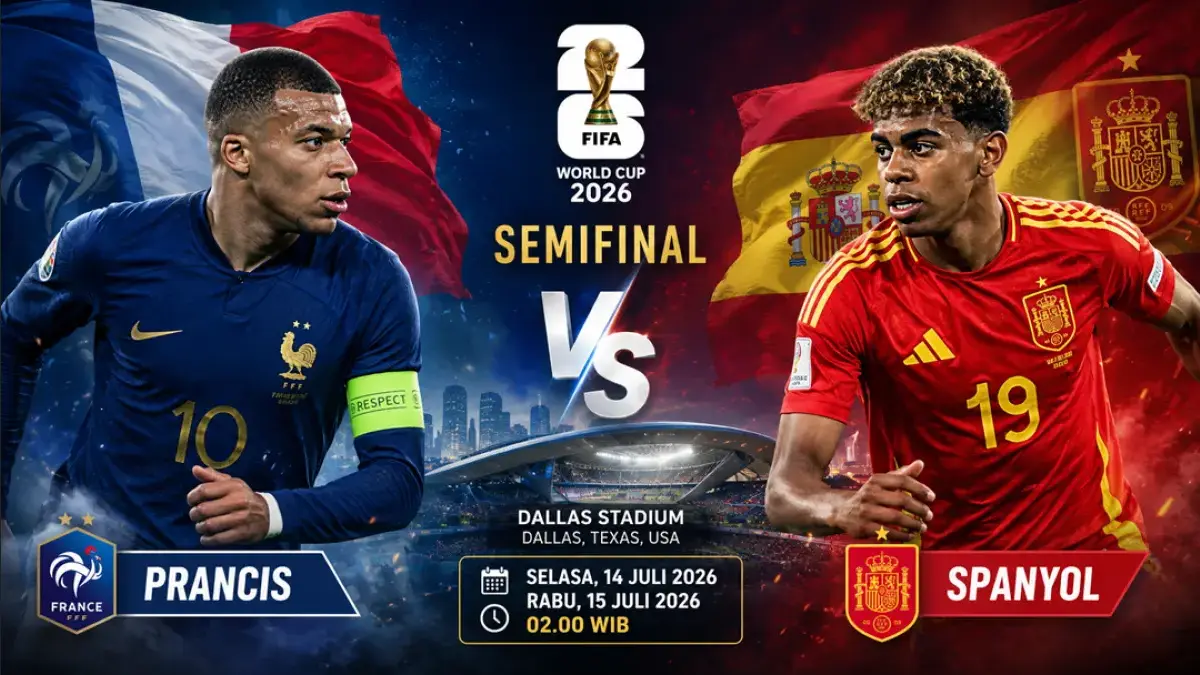 Prediksi Semifinal Piala Dunia 2026: Spanyol vs Prancis, dan Link Live Streaming